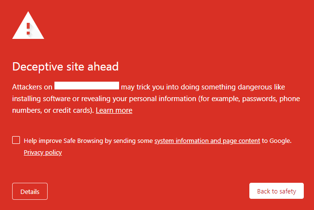 رفع خطای Deceptive site ahead